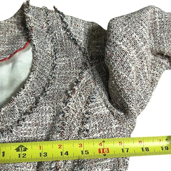 BR linen blend blazer,fray,tweed,scoop,zip,preppy clueless,academia,career,EC - Picture 13 of 14